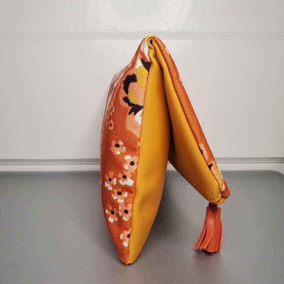 Rachel Pally Reversible Clutch – Orange Floral Pattern / Marigold - Picture 2 of 5